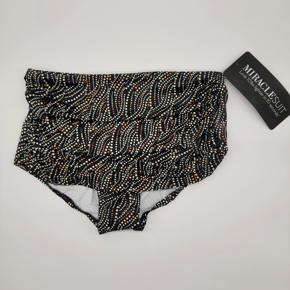 Miraclesuit Women's Swim Bikini Bottom  Bronze Age Norma Jean‎ Retro  Sz 14